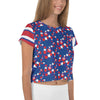 Purple Sky Patriotic Print Crop Tee