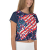 Purple Sky Patriotic Print Crop Tee