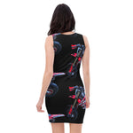 Purple Sky Black Motorcycle Print Tank Dress