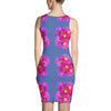 Purple Sky Fushia Floral Print Blue Tank Dress