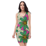 Purple Sky Purple Green Floral Print Tank Dress