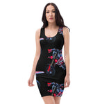 Purple Sky Black Motorcycle Print Tank Dress