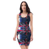 Purple Sky Navy Motorcycle Print Tank Dress