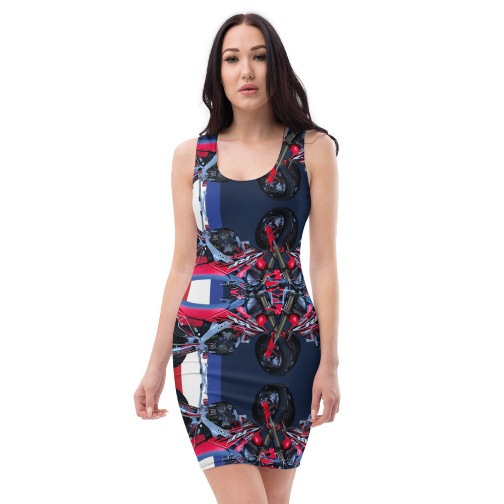 Purple Sky Navy Motorcycle Print Tank Dress