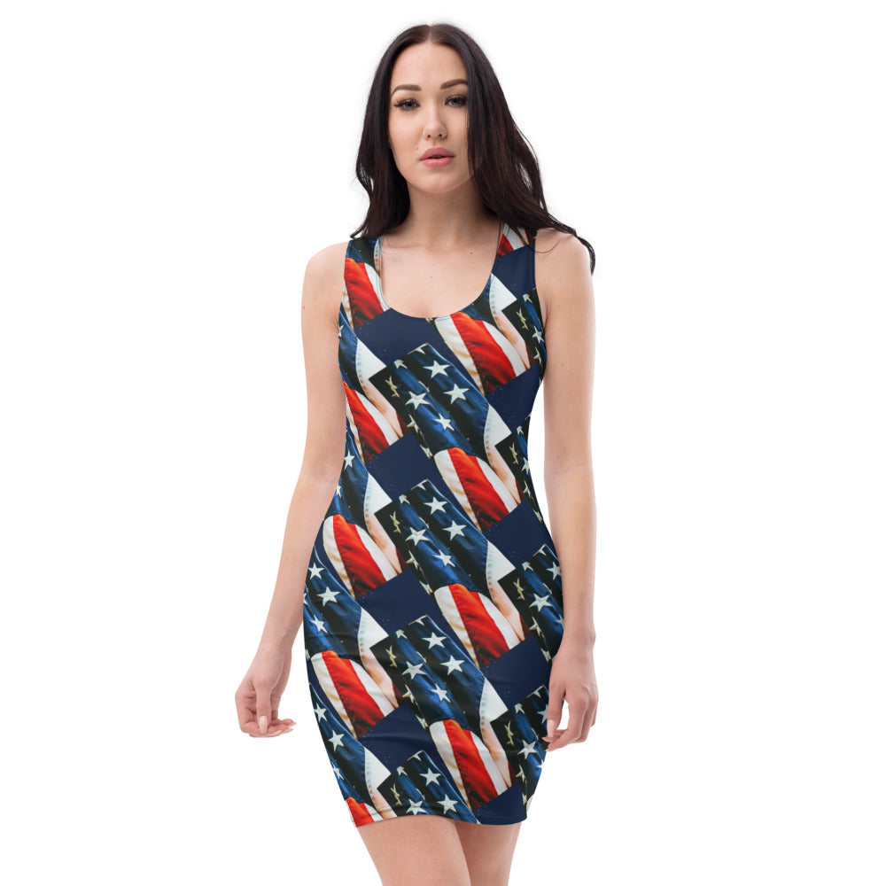 Purple Sky Patriotic Print Tank Dress