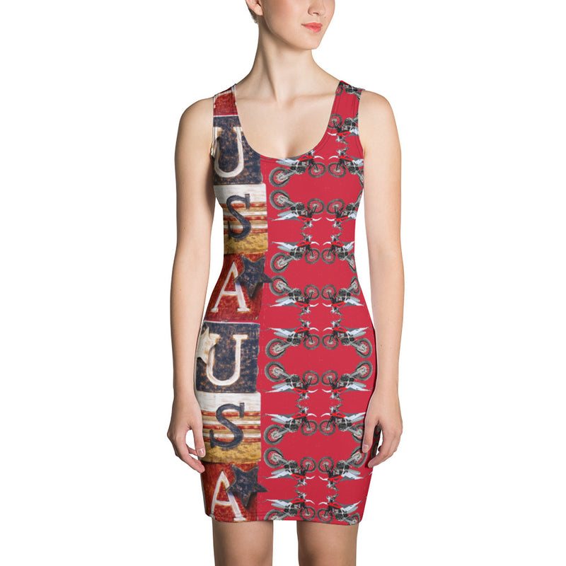 Purple Sky Patriotic Print Tank Dress