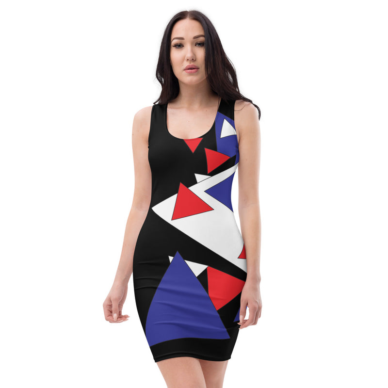 Purple Sky Black Patriotic Print Tank Dress