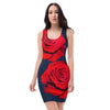 Purple Sky Red Rose Tank Dress