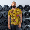 Purple Sky Gold Floral Print Men's Athletic T-shirt