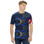 Purple Sky Motorcycle Patriotic Designer Men's T-shirt