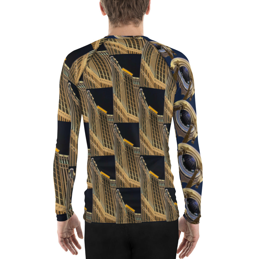 Purple Sky Navy and Gold Graphic Design Men's Rash Guard