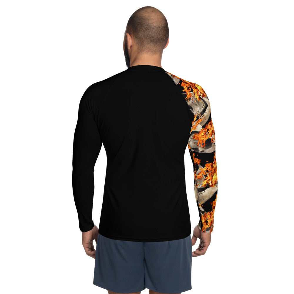 Purple Sky Black Sleeve Design Men's Rash Guard