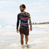 Purple Sky Motorcycle Print Men's Rash Guard