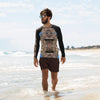 Purple Sky Rustic Print Men's Rash Guard