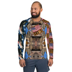 Purple Sky Rustic Flag Designed Men's Rash Guard