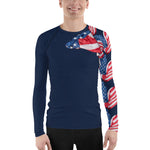 Purple Sky Men's Patriotic Flag Print Rash Guard