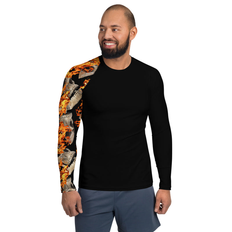 Purple Sky Black Sleeve Design Men's Rash Guard