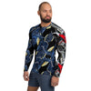 Purple Sky Designer Blue and Black Men's Rash Guard