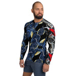 Purple Sky Designer Blue and Black Men's Rash Guard