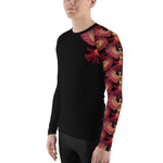 Purple Sky Phoenix Motif Black Men's Rash Guard