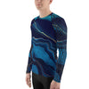 Purple Sky Blue and Grey Men's Rash Guard