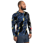 Purple Sky Designer Blue and Black Men's Rash Guard