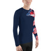 Purple Sky Men's Patriotic Flag Print Rash Guard