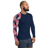 Purple Sky Flag Sleeve Patriotic Men's Rash Guard