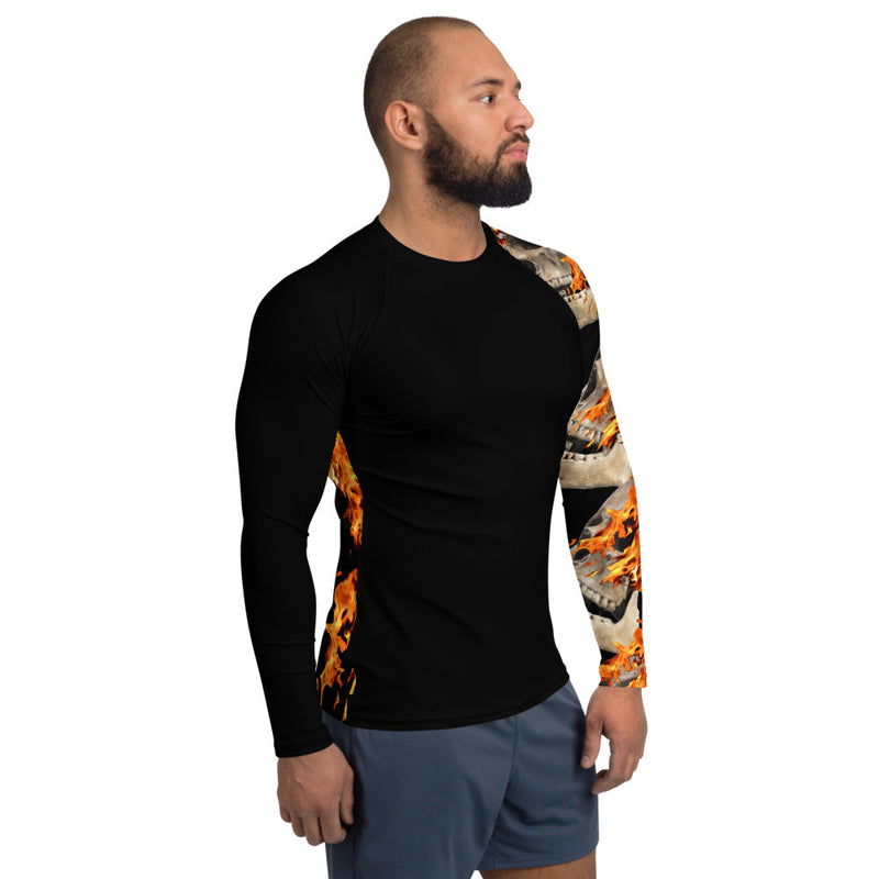 Purple Sky Black Flame Men's Rash Guard