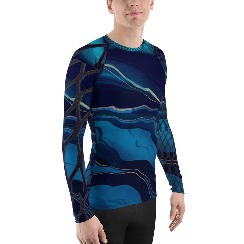 Purple Sky Blue and Grey Men's Rash Guard