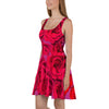 Purple Sky Red Rose Skater Dress