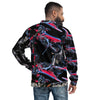 Purple Sky Motorcycle Print Bomber Jacket