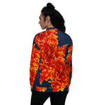 Purple Sky Custom Collection Orange and Navy Unisex Bomber Jacket