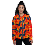 Purple Sky Custom Collection Orange and Navy Unisex Bomber Jacket