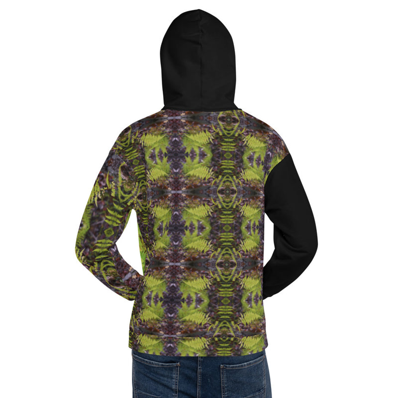 Purple Sky Green Fern Print Unisex Hoodie