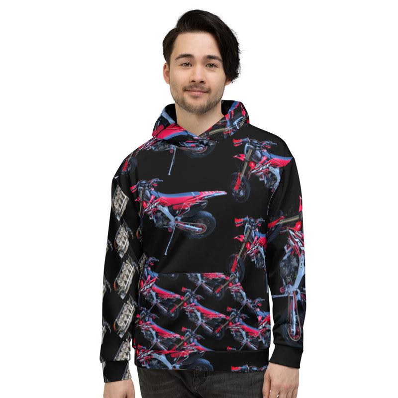 Purple Sky Black Motorcycle Print Unisex Hoodie