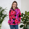 Purple Sky Red Fushia Floral Print Unisex Hoodie