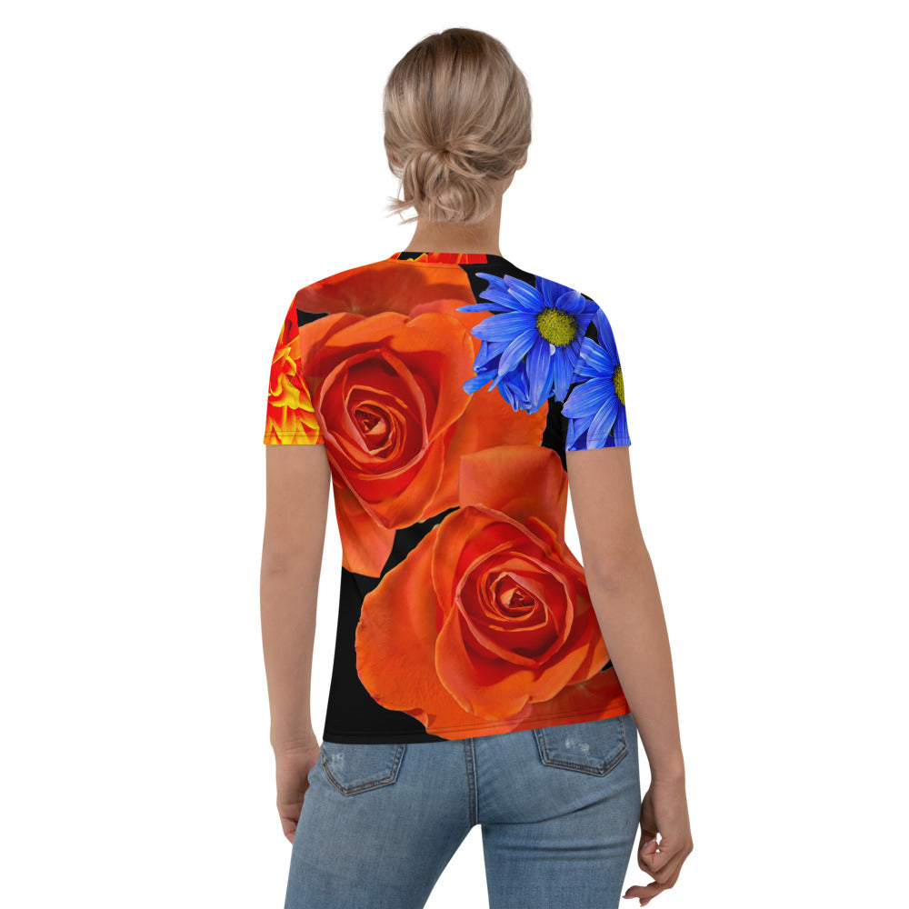 Purple Sky Orange Floral Women's T-shirt