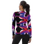 Purple Sky Geometric Red and Purple Rash Guard