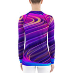 Purple Sky Women's Purple Swirl Design Rash Guard