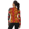 Women's Red Mosaic Rash Guard