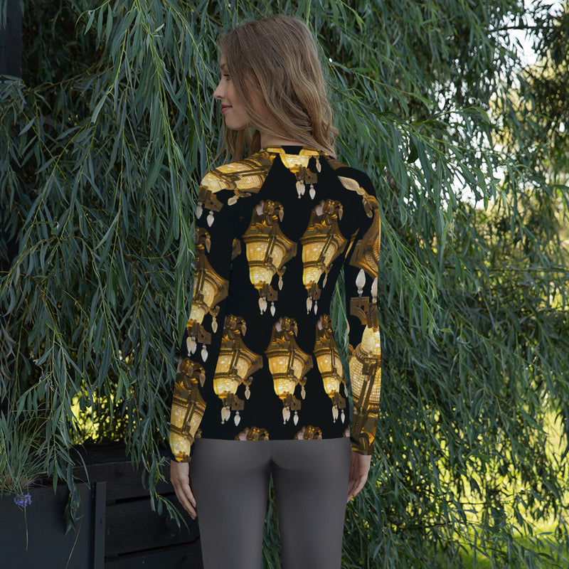 Women's Black and Gold Rash Guard