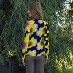 Women's Yellow and Black Floral Rash Guard