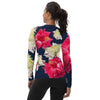 Women's Red White and Navy Floral Rash Guard