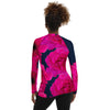 Women's Hot Pink on Navy Floral Rash Guard