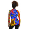 Women's Orange and Blue Floral Rash Guard