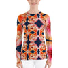 Purple Sky Women's Peach Floral Print Rash Guard