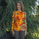 Purple Sky Orange and Blue  Floral Women's Rash Guard