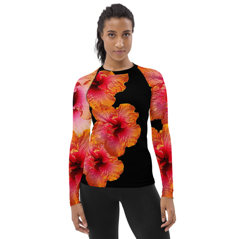 Purple Sky Orange and Black Women's Rash Guard