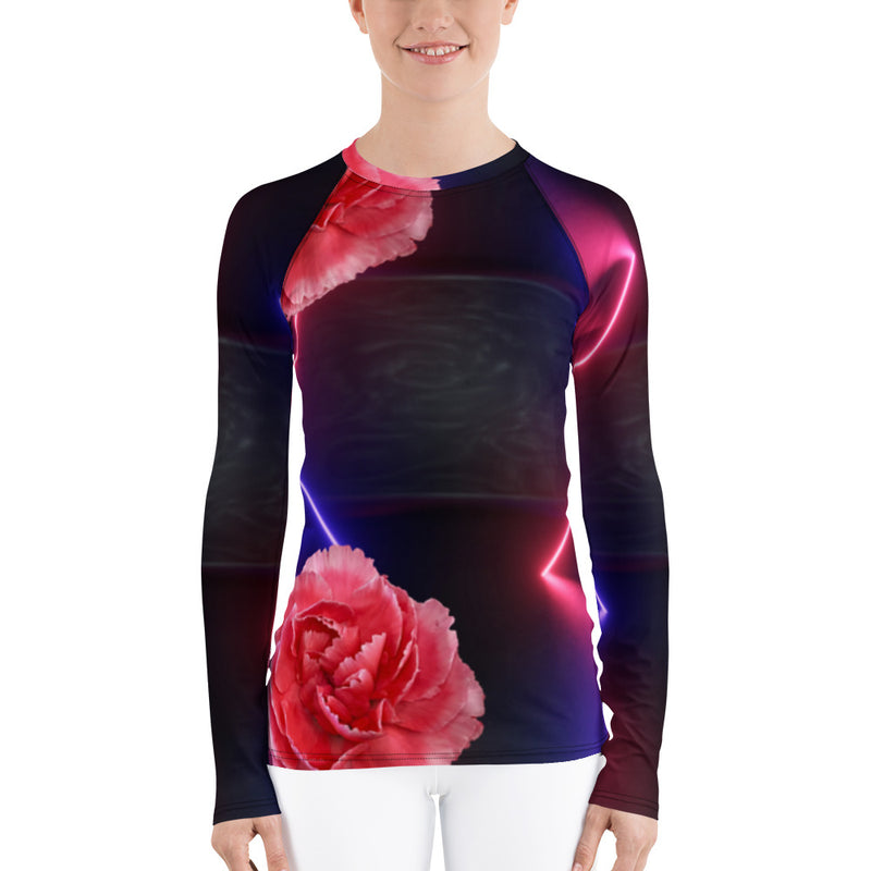 Purple Sky Mixed Media Women's Rash Guard